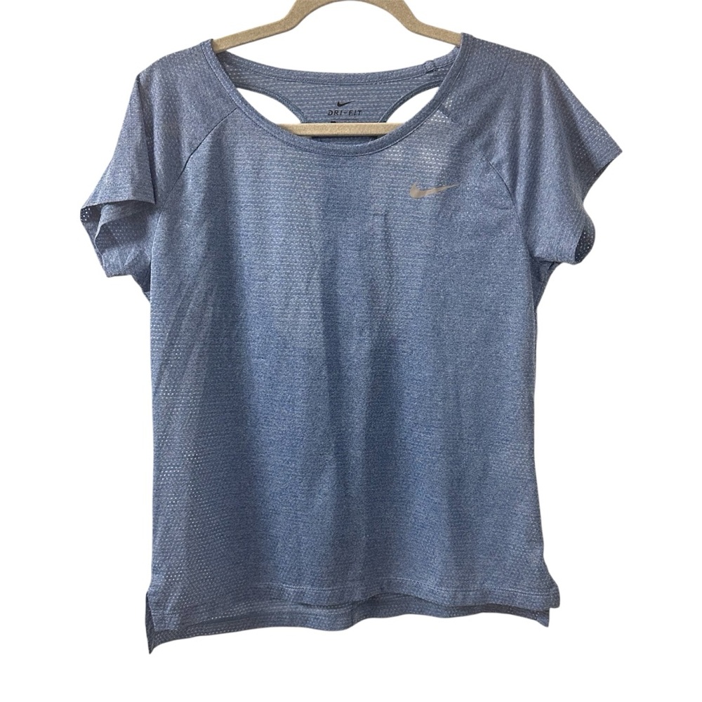 Nike Women's Cutout Lightweight Blue Exercise Workout Top size Medium